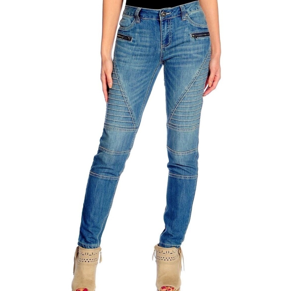 Indigo Thread Co Denim 6 Pocket Pintuck Seamed Bikercore Jeans Size 20W